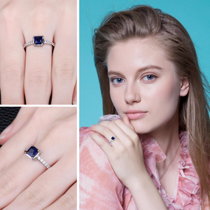 S925 Created Sapphire Ring