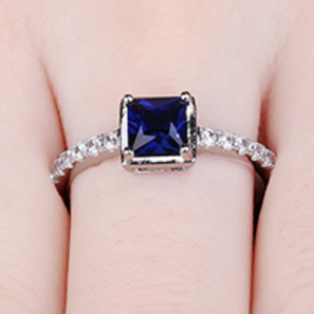S925 Created Sapphire Ring