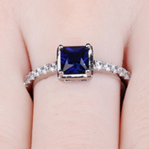 S925 Created Sapphire Ring
