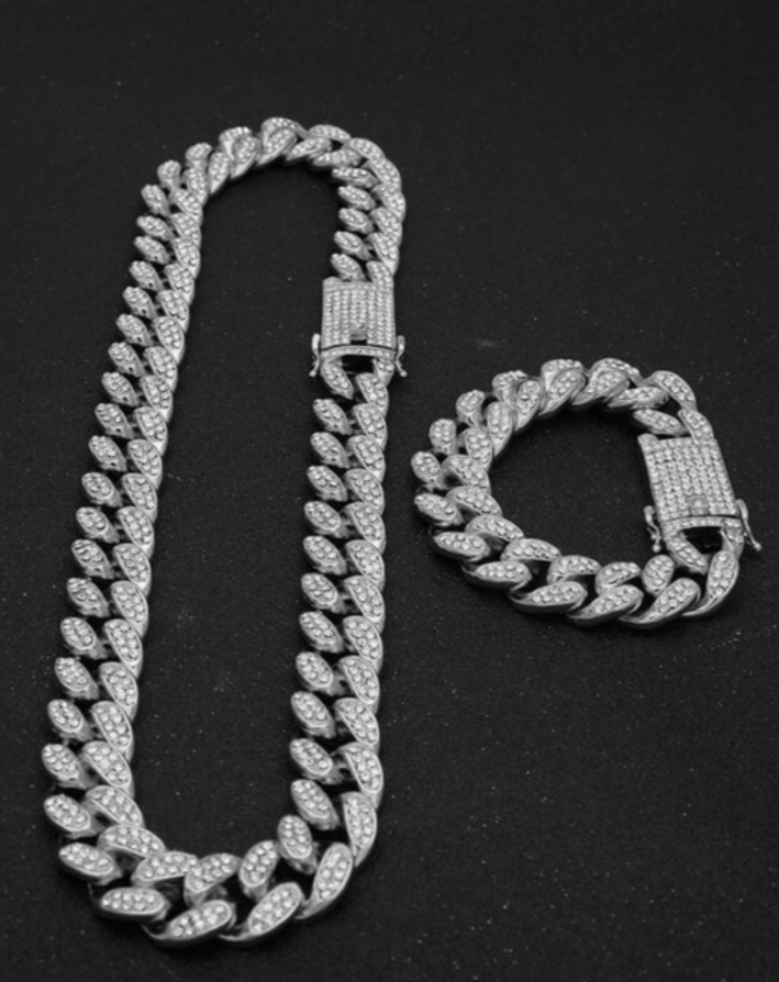10x Iced Cuban Link Bracelet + Chain Sets