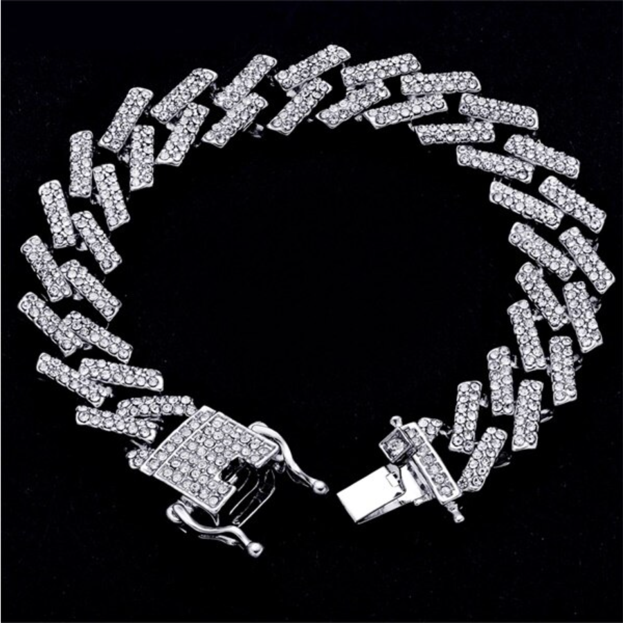 Iced Prong Link Bracelet + Chain Set