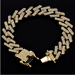 Iced Prong Link Bracelet + Chain Set