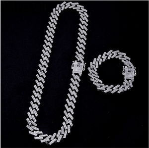 10x Iced Prong Link Bracelet + Chain Sets