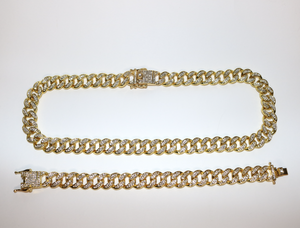 10x Iced Cuban Link Bracelet + Chain Sets