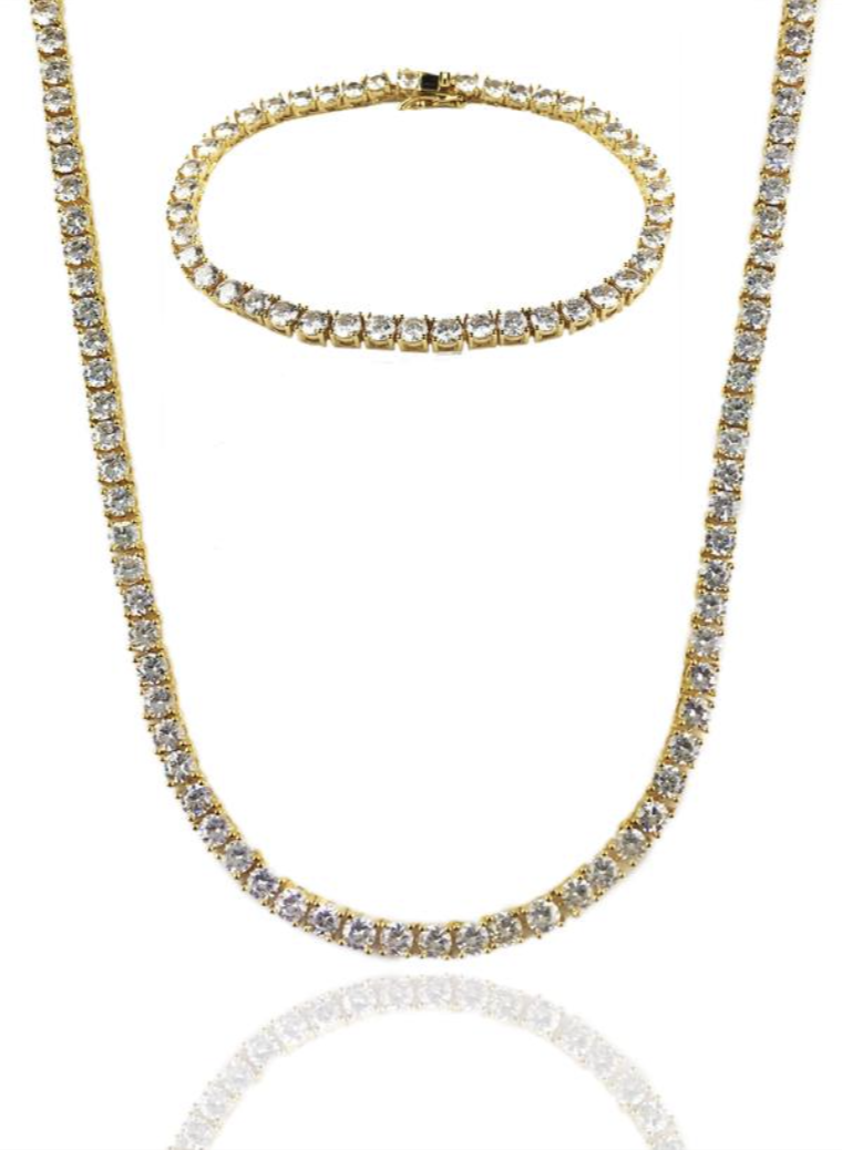 Tennis Bracelet + Chain Set