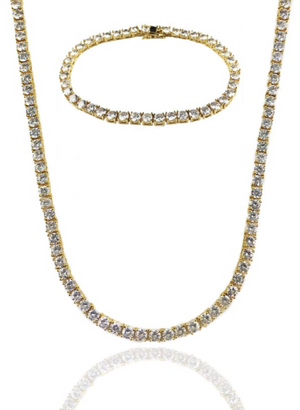Tennis Bracelet + Chain Set