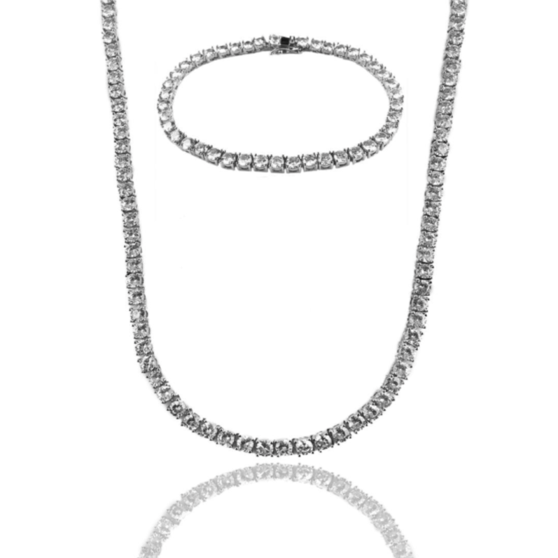 Tennis Bracelet + Chain Set