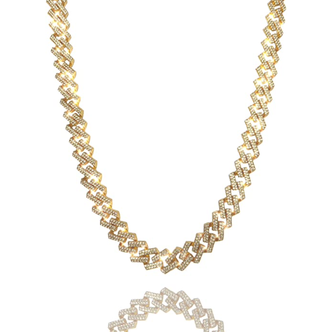 Iced Prong Link Bracelet + Chain Set