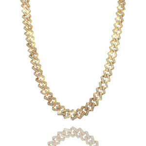 Iced Prong Link Bracelet + Chain Set