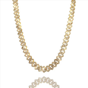 Iced Prong Link Chain