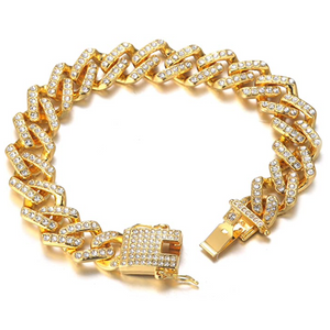 Iced Prong Link Bracelet