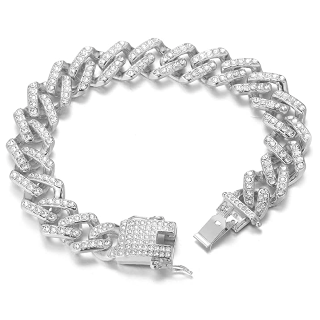 Iced Prong Link Bracelet