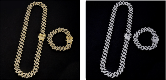 10x Iced Prong Link Bracelet + Chain Sets