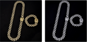 10x Iced Prong Link Bracelet + Chain Sets
